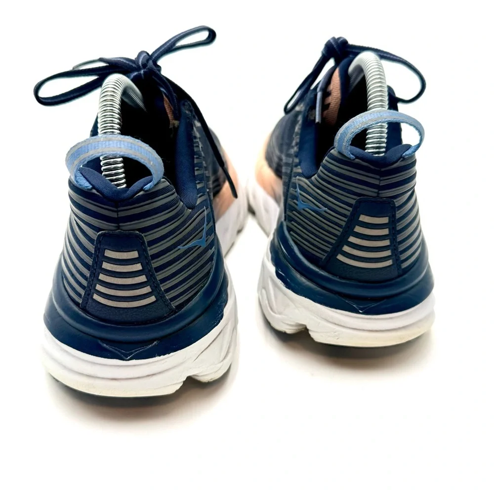 Hoka Women's Navy and Peach Athletic Running Shoes